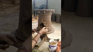 Thulasi pot brundjavanam clay handmade handmadepottery homedecor homedecor handmadeclaypot [upl. by Leede473]