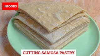 How to Cut Samosa Pastry Pockets  How to Make Samosa Pockets  Samosa Recipe  Infoods [upl. by Ranie]