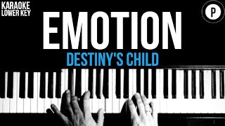 Destinys Child  Emotion Karaoke SLOWER Acoustic Piano Instrumental Cover Lyrics LOWER KEY [upl. by Shepard]