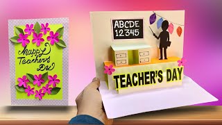 DIY Easy Teachers Day card Handmade Teachers day popup card making idea [upl. by Ssecnirp464]