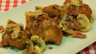 Pollo empanado jugoso con champiñones  receta fácil [upl. by Revert229]