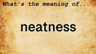 Neatness Meaning  Definition of Neatness [upl. by Ellersick]