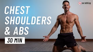 30 Min Upper Body Workout for Chest Shoulders amp Abs  At Home No Equipment [upl. by Sabella724]