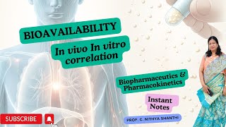 IVIVC Invitro Invivo correlation Biopharmaceutics Notes for BPharm amp MPharm student [upl. by Womack]