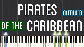 Pirates Of The Caribbean Piano Tutorial  Medium [upl. by Assilen219]