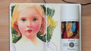 How to seal and store oil pastels  Sennelier fixative vs hairspray [upl. by Naginarb]