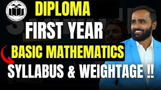 DIPLOMA FIRST YEAR BASIC MATHEMATICS SYLLABUS AND WEIGHTAGEMSBTEPRADEEP GIRI SIR [upl. by Alahc]