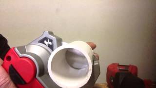 Milwaukee PVC cutter cutting 2 inch PVC [upl. by Wojak718]