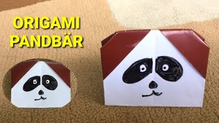 Origami Pandbär Falten  Papier Pandbär Basteln [upl. by Anayia]