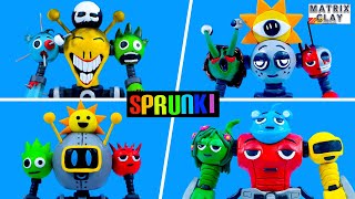 DIY NEW Transformation ALL SPRUNKI Robot With Clay  Matrix Clay [upl. by Aenahs]