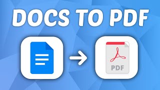 How to Convert Google Docs To PDF [upl. by Shiff181]