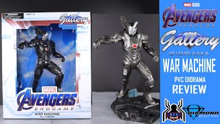 Diamond Select Marvel Movie Gallery Avengers Endgame WAR MACHINE PVC Diorama Statue Review [upl. by Milak541]