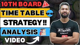 10TH BOARD TIME TABLE STRATEGY ANALYSIS VIDEO 🔥 JR TUTORIALS [upl. by Thomajan436]