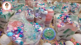 Ensalada de Gelatina temática Sirena  Fiesta o Cumpleaños 🌊💦🐚 [upl. by Rehpotirhc]