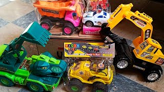 full box of toys  so many cars and trucks here  dragon excavator truck [upl. by Loveridge]