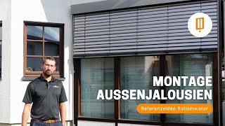 Montage Aussenjalousien und Raffstores mit Führungsschienen und Blende  Referenzvideo [upl. by Dominga349]