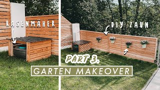 Garten Makeover Part 3  Garage für Mähroboter selber bauen  DIY Gartenzaun aus Holz  EASY ALEX [upl. by Ahseikan]