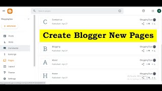 How to create multiple pages in blogger  how to categorize my blogspot [upl. by Trilbee]