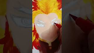 Kyojuro rengoku  flame hashira kyojurorengoku rengoku flamehashira demonslayer art trending [upl. by Pattani70]