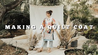 QUILT COAT TUTORIAL  A BIG project in a tiny house [upl. by Templa]