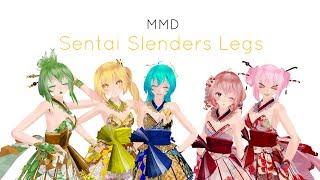 【MMD】Sentai Slenders Legs  Miku  Gumi  Neru  Luka  Kasane [upl. by Holds170]