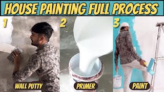 House Painting Work full Process  Wall Putty Kaise Kare  Primer kaise Lagaye  paint Kaise Kare [upl. by Janaya296]