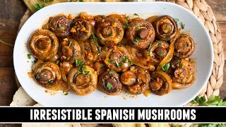 The BESTEVER Spanish Mushrooms  Champiñones con Cebolla y Ajo Recipe [upl. by Horlacher]