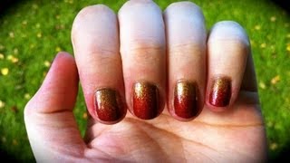 Herbstliches Nageldesign  Glitzernder Verlauf [upl. by Teerpnam]