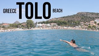 Tolo Beach Greece Travel vlog [upl. by Akehsyt273]