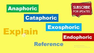 Types of reference Exophoric Endophoric  Cataphoric and Anaphoric  Urdu [upl. by Eppillihp]