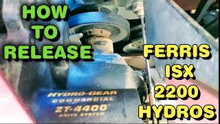 HOW TO RELEASE HYDROS  FERRIS ISX 2200 ZERO TURN  LAWN MOWER [upl. by Nnaed270]