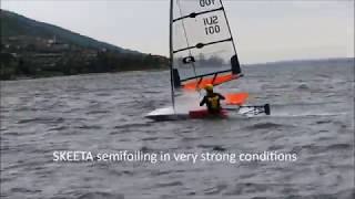 SKEETA semifoiling in strong northerly on Lake of Garda [upl. by Ardnikat]