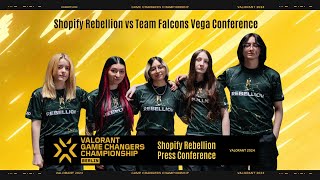 Shopify Rebellion vs Falcons SR VCT Game Changers Berlin Post Match Interview  vctgamechangers [upl. by Ehtyde]