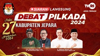 Debat Pilkada 2024 KPU Kabupaten Jepara 17 November 2024 LIVE TVRI Jateng [upl. by Groscr775]