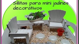 Sillitas de madera para mini jardin  Decora tu casa  recicla [upl. by Sybilla417]