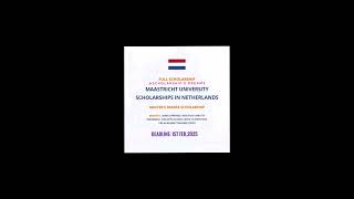 Maastricht University Scholarships 2025 in Netherlands  studyinnetherlands 2025 scholarship [upl. by Ayt]