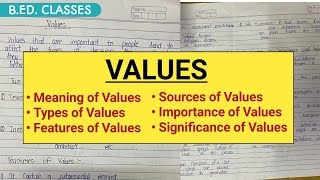 Values  Meaning Types Features Sources Importance amp Significance  Value Education  BEd [upl. by Eugnimod]