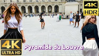 Paris  France 🇫🇷  Wonderful Tour  Pyramide du Louvre  Colonne Vendôme August 2024  4K HDR [upl. by Dnomsed]