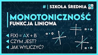 MONOTONICZNOŚĆ FUNKCJI LINIOWEJ 📈  Matematyka  Szkoła Średnia [upl. by Aneel]