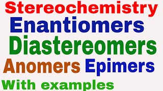 Enantiomers  Diastereomers  Anomers  Epimers  Stereochemistry  Stereoisomerism [upl. by Burrill543]