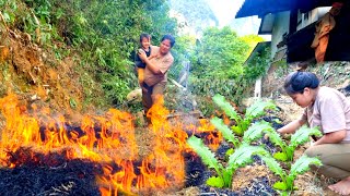 Single mothers life  reclaiming land to grow vegetables improving life raising children alone [upl. by Menzies796]