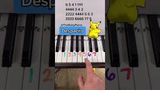 Despacito Piano Easy Tutorial With Numbers shorts piano [upl. by Demona935]