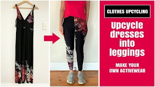 Upcycled clothing idea  Upcycle dresses into leggings  tights clothesupcycling sewingtutorial [upl. by Eneleh]