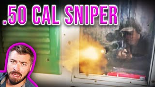 Sniper BLASTS Cop Car With 50 Cal [upl. by Essyla]