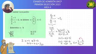 Examen de Admisión UNCP Primera selección 2024 AREA 4 [upl. by Wilhelmine83]