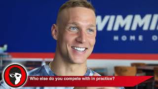 Caeleb Dressel on Racing Josh Liendo Bella Sims in Practice [upl. by Noicpecnoc]