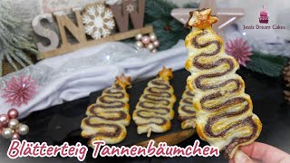 Blätterteig Tannenbäumchen mit Nutella🎄​ Schneller Blätterteig Snack [upl. by Ayidan]