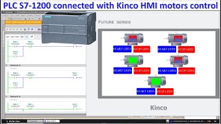 Kinco HMI simulation connected with PLC S71200 for motors control [upl. by Oirelav]