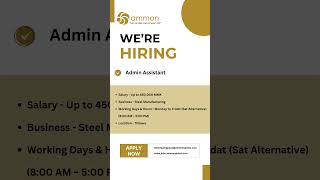 Were hiring quotAdmin Assistantquot for our client company [upl. by Erdna]