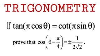 if tanpicos thetacotpi sin theta then the value of costhetapi412sqrt2 [upl. by Kameko]